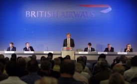 Valná hromada společnosti British Airways.
